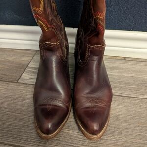 Frye Brown Cowboy Western Boots Smooth Leather